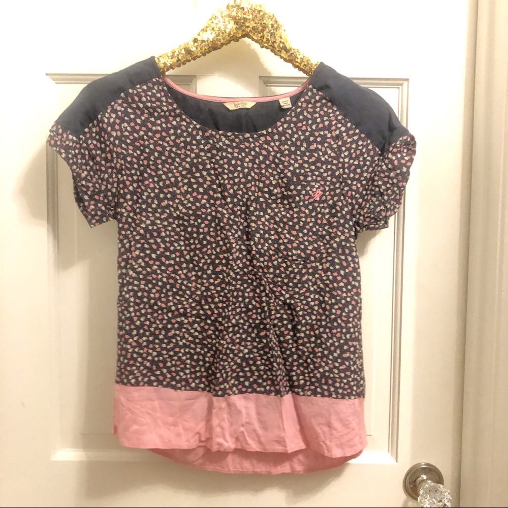 Jack Wills Blossom Short Sleeve Top - Size 2